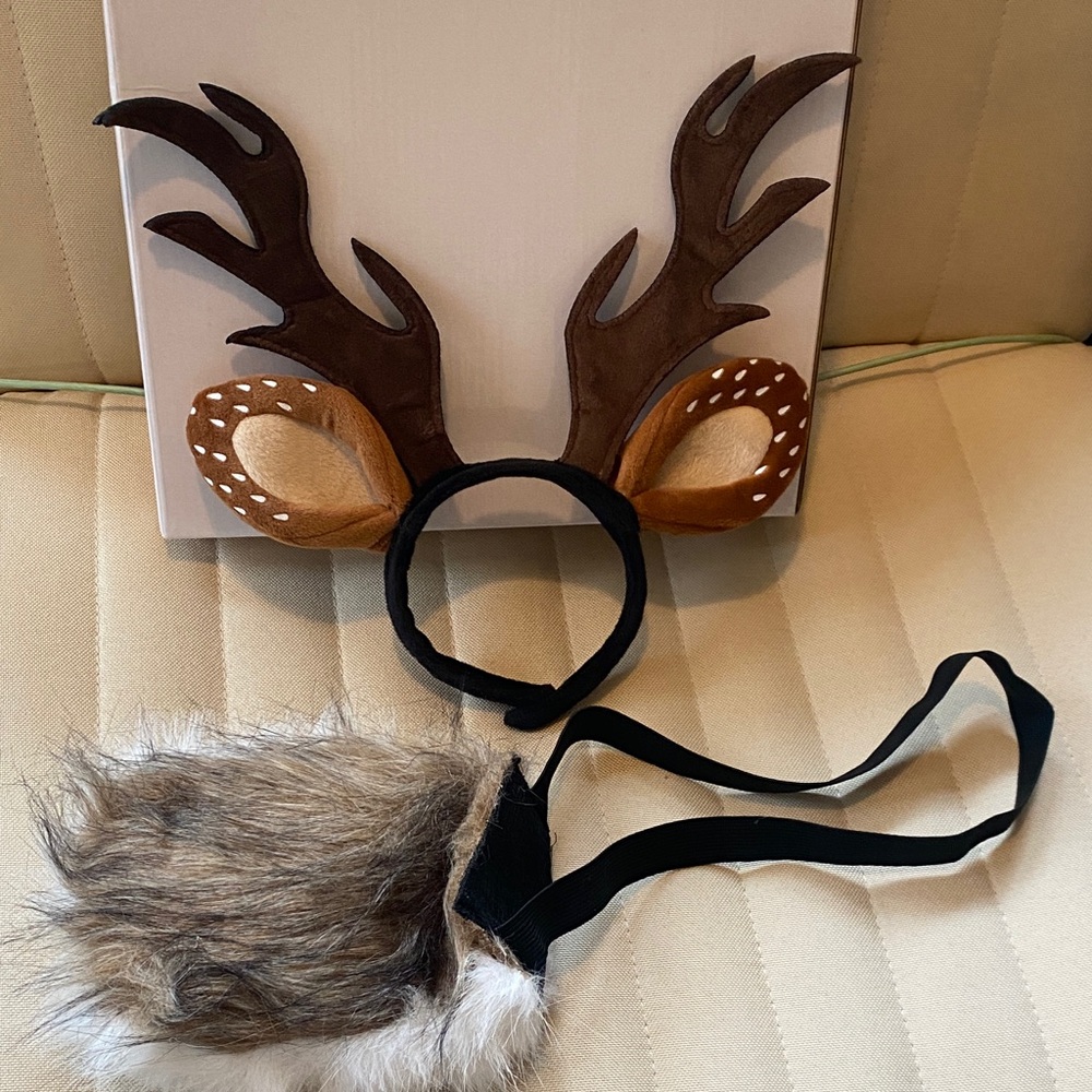 NIB HALLOWEEN Fawn Antler Headband and Tail Costume Props